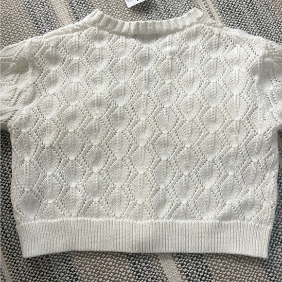 Girl’s Ivory Cropped Cardigan - Picture 5 of 6